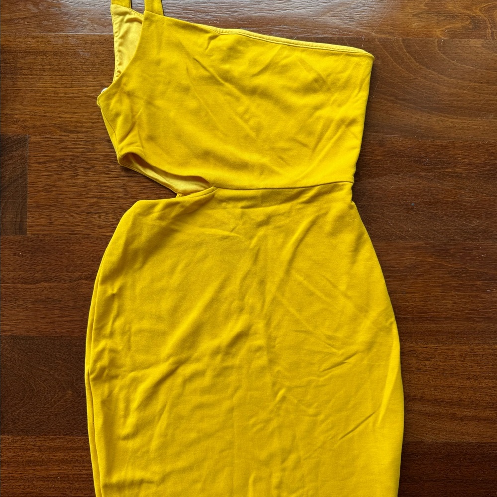 NBD Asymmetrical Yellow Dress